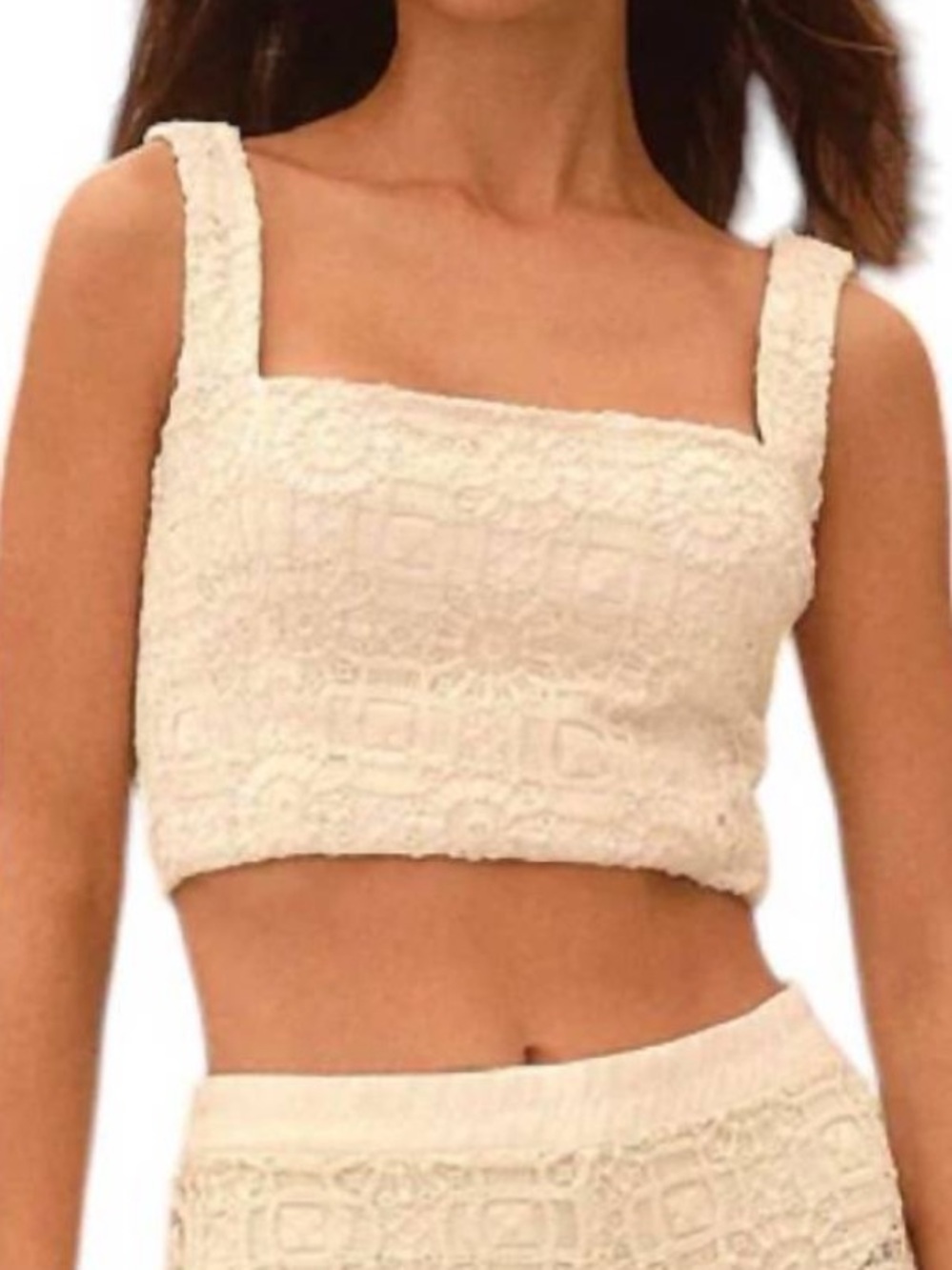 NEW AGUA BENDITA kosia jardim crop top in nude size medium women’s